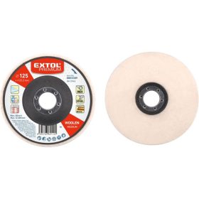   EXTOL polírozó filc, sima korong, INOX, acél és ALU munkadarabok polírozására 125×15mm (darabáras, de csak ötösével rendelhető