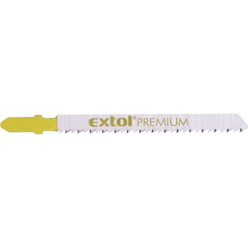 EXTOL PREMIUM dekopírlap, 5db, Bosch befogás, HCS; 75×8×1,5mm, 2,5mm fogtáv, köszörült fogak, puhafához, farostlemezekhez (3-30mm), mű