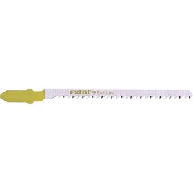  EXTOL PREMIUM dekopírlap, 5db, Bosch befogás, HCS; 75×4,5×1,5mm, 2,5mm fogtáv, köszörült fogak, egyenes és íves  puhafához, faforgács-
