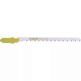   EXTOL PREMIUM dekopírlap, 5db, Bosch befogás, HCS; 75×4,5×1,5mm, 2,5mm fogtáv, köszörült fogak, egyenes és íves  puhafához, faforgács-