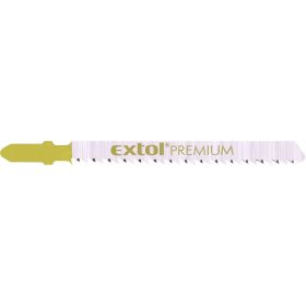   EXTOL PREMIUM dekopírlap, 5db, Bosch befogás, HCS; 75×8×1,5mm, 2,5mm fogtáv, köszörült, fordított állású fogak, egyenes vágás, puhafáh