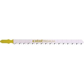   EXTOL PREMIUM dekopírlap, 5db, Bosch befogás, HCS; 126×9×1,5mm, 4mm fogtáv, köszörült fogak, egyenes durva gyorsvágás, puhafához, faro