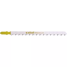   EXTOL PREMIUM dekopírlap, 5db, Bosch befogás, HCS; 126×9×1,5mm, 4mm fogtáv, köszörült fogak, egyenes durva gyorsvágás, puhafához, faro