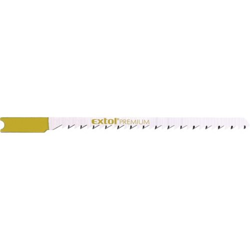 EXTOL PREMIUM dekopírlap, 5db, univerzális befogás, HCS; 75×4,5×1,5mm, 2,5mm fogtáv, köszörült fogak, tiszta egyenes/íves vágás, puhaf