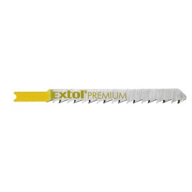   EXTOL PREMIUM dekopírlap, 5db, univerzális befogás, HCS; 75×8×1,5mm, 4mm fogtáv, köszörült fogak, egyenes gyorsvágásvágás, puhafához,f