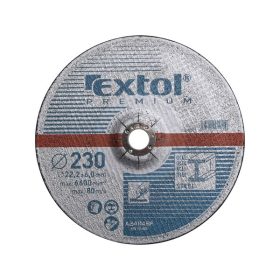   EXTOL PREMIUM csiszoló korong acélhoz, kék; 230×6,0×22,2mm, max 6600 ford/perc