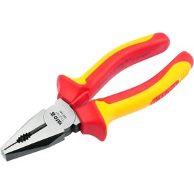   YATO kombinált fogó, 160mm, szigetelt,1000V VDE, EN 60900, CrV, duál piros/sárga nyél, akasztós szerszámtartó