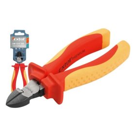   EXTOL PREMIUM oldalcsípő fogó, 160mm, szigetelt, 1000V, VDE, DIN ISO 5749, CV, duál piros/sárga nyél, akasztós szerszámtartó