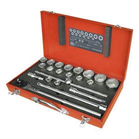  EXTOL PREMIUM dugókulcs klt., 22db; 3/4", 19-50mm, CV., 24 fogú racsni, fém doboz