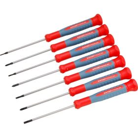   EXTOL PREMIUM órás csavarhúzó klt. 7 db Cr.V. mágneses, 75 mm hosszúság, lapos: 1,5-3 mm, csillag: PH00-PH1, HRC 51-54, bliszteren