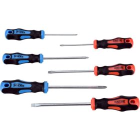   EXTOL PREMIUM csavarhúzó klt., 6db; lapos:3×75, 5,5×100 és 6,5×125mm, PH0×60, PH1×100 és PH2×125, CV., mágneses, papír tartóban