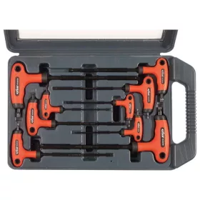   EXTOL PREMIUM torx kulcs klt., 9db ; CV., gumírozott T-nyelű, T10×100, T15×100, T20×100, T25×150, T27×150, T30×150, T40×150, T45×200,