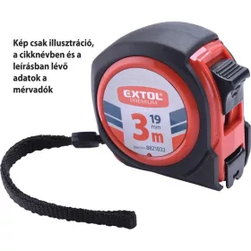   EXTOL PREMIUM mérőszalag, gumírozott, 1 stoppos, 10m×25mm
