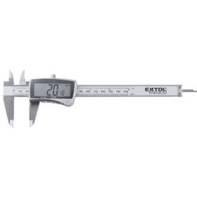   EXTOL PREMIUM digitális tolómérő; 0,01×150mm, mélységmérővel, rozsdamentes acél, pontosság ±0,02/0,03 mm