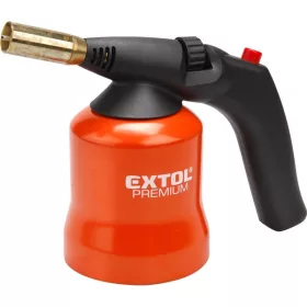   EXTOL PREMIUM gázlámpa forrasztáshoz, PB gázhoz, piezó gyújtásssal, max. 1200°C, 1,7kW, EN521, fém gázpalack tartó
