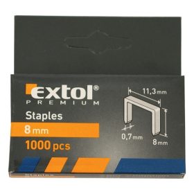   EXTOL PREMIUM tűzőgépkapocs (11,3×0,52×0,7); 8mm, 1000db