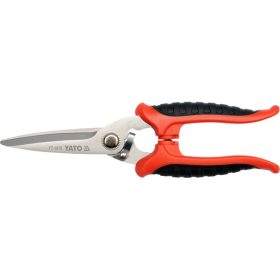   YATO olló, univerzális, 200 mm, rozsdamentes acél, 2 komponensű nyél, vágható anyagok: papír, textil, bőr, kötél, vékony drót