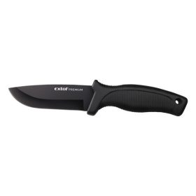   EXTOL PREMIUM vadász- és túrakés, 2CR13 rozsdamentes acél penge, műanyag nyél, nylon tok, teljes/penge hossz: 230mm/110mm