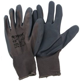  EXTOL PREMIUM Kötött kesztyű szürke nylon, méret: 10' nitrilbe mártott teny. és ujjhegy., gumírozott mandzsetta