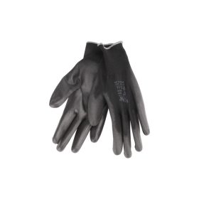   EXTOL PREMIUM Kötött kesztyű fekete poliészter, méret:  8' poliuretánba mártott teny. és ujjhegy., gumírozott mandzsetta