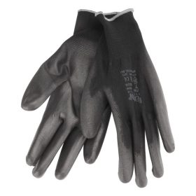   EXTOL PREMIUM Kötött kesztyű fekete poliészter, méret: 10' poliuretánba mártott teny. és ujjhegy., gumírozott mandzsetta