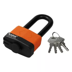   EXTOL PREMIUM lakat, laminált, vízálló, hosszított kengyel, 4db kulcs; 40mm, kengyelszárátmérő:8/12mm