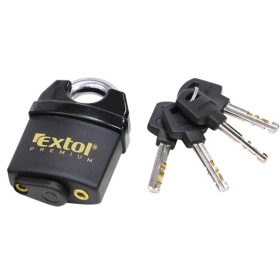   EXTOL PREMIUM biztonsági lakat, levágás elleni védelemmel, festett, vízálló, 4db kulcs; 50mm