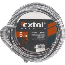   EXTOL PREMIUM lefolyócső tisztító, 3m, 9mm átmérő, kézi tekerővel, tisztító körömmel,  (1,9mm drótból sodorva)
