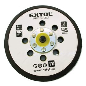   EXTOL tartalék gumi talp 8865038 rotációs csiszológéphez, 6"/150mm, 8 db lyuk, tépőzáras, max. 12.000/perc, vastagság: 10mm