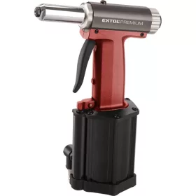   EXTOL PREMIUM pneumatikus popszegecshúzó; ALU, réz, acél, INOX szegecsekhez, 2,4-3,2-4,0-4,8mm, 1/4" csatlakozó, üzemi nyomás: 4-5 Bar