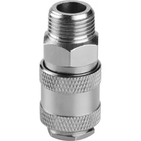   EXTOL PREMIUM gyorscsatlakozó-hüvely, külső menettel, 1/4", nikkelezett réz, bliszteren