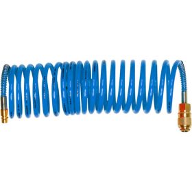   EXTOL PREMIUM légtömlő spirál kompresszorhoz; 8m, 15 Bar, belső átmérő: 8mm, PU, 1/4" gyorscsatlakozóval