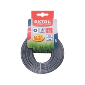   EXTOL PREMIUM damil szegélynyíró géphez 2,0 mm, kör keresztmetszetű, fekete közép/dual power, 15m