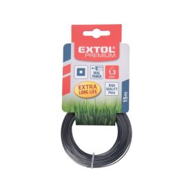   EXTOL PREMIUM damil szegélynyíró géphez 3,0 mm, négyszög keresztmetszetű, fekete közép/dual power, 15m