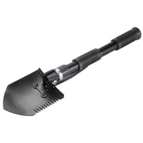   EXTOL PREMIUM túraásó, összecsukható; hossz:40cm, szélesség: 9,5cm, kapa-, csákány- és fűrész módon is használható, vászon tartóban