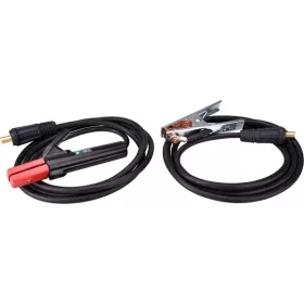   N1 hegesztő kábelpár, földelőkábel csipesszel + munkakábel elektródafogóval, 160A, 5m, 25mm2, csatlakozó: 10-25