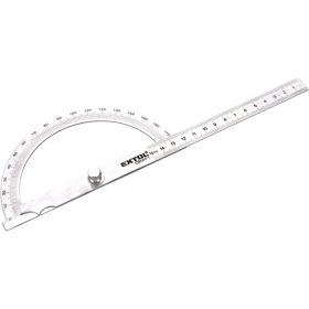   EXTOL szögmérő/vonalzó, lakatos, hossz.: 278 mm, Inox, mm beosztás, 0° -180°, vastagság: 1,3 mm