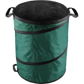   EXTOL CRAFT kerti levélgyűjtő/tároló zsák, henger alakú, acélrugós/önfelnyíló, 55×72cm, 170L, zöld, 3 fogantyú, PES (poliészter)