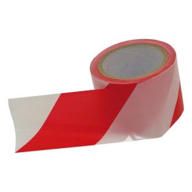  EXTOL CRAFT jelölő szalag, piros-fehér; 75mm×100m, polietilén (kordonszalag)