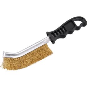   EXTOL CRAFT drótkefe hajlított, műanyag nyél; réz, 24cm, 30mm szálhossz