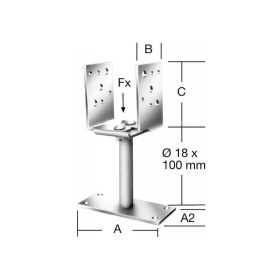   VORMANN Oszloptalp dűbelezhető állítható 60-140 x 70 x 115 mm készlet erejéig