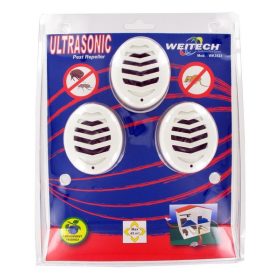   Weitech Ultrahangos kártevő riasztó 45m2, 3db/csomag /hálózatról működik